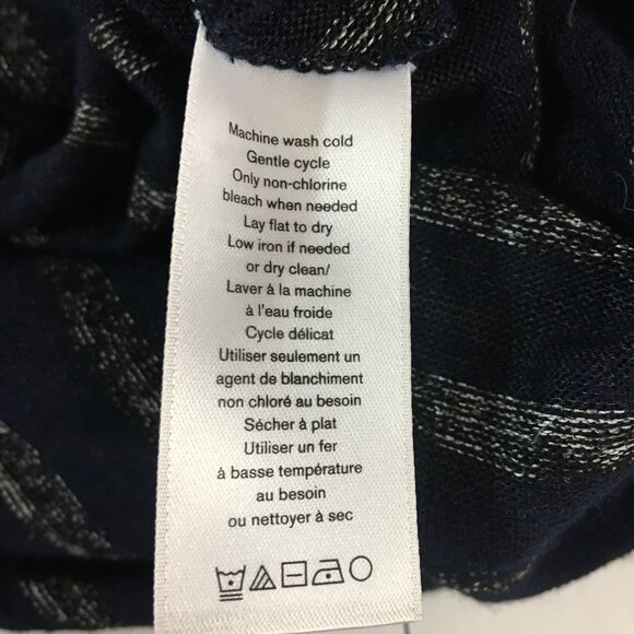 Rag & Bone Womens Top Size Medium Navy Striped V Neck Hudson Vee Long Sleeve - Picture 5 of 9